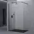 doporro Bremen02K Walk-In Duschwand 140x200cm Klarglas 10mm ESG Schwarz