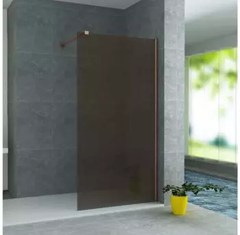 BELVIT Duschwand Bronzeglas mit Kupferprofil 8mm 120x200cm (BV-DW1004-120)