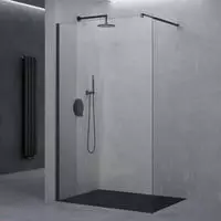 Duschwand Duschtrennwand 130x200 Walk-in Dusche Mit Stabilisator Aus Echtglas...
