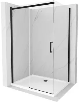 Mexen Omega Duschkabine Schiebetür 110x70cm Klarglas, schwarzer Rahmen (825-110-070-70-00-4010B)