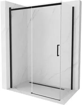 Mexen Omega Schiebe-Duschkabine 160x80cm, transparent, schwarz (825-160-080-70-00)