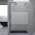 doporro Bremen02MS Walk-In Duschwand 70x200cm, 10mm ESG, Milchglas-Streifen, schwarz (Bremen02MS)
