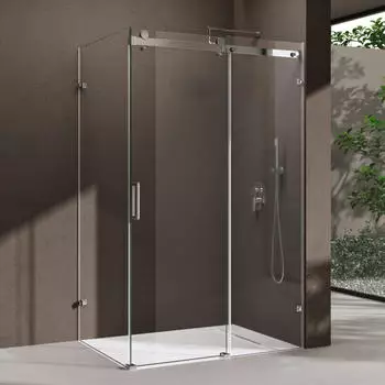 doporro Ravenna17-2 Eckdusche Schiebet&uuml;r 75x120x195cm ESG Klarglas Nano-Beschichtung