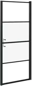 vidaXL Duscht&uuml;r 81x195cm halbmatt Hartglas Schwarz (151865)