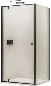 Bernstein NT604 FLEX Eckdusche Dreht&uuml;r 100x90cm Schwarz matt 6mm Nano-Glas (NT604 FLEX)