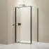 Bernstein NT604 FLEX Eckdusche Drehtür 100x90cm Schwarz matt 6mm Nano-Glas (NT604 FLEX)