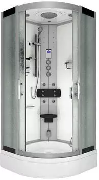 AcquaVapore D46-50M1 Komplettdusche 90x90cm ESG-Glas mit Duschwanne, Beleuchtung, Spiegel (D46-50M1)