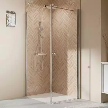 Breuer Elana 2.0 Seitenwand f&uuml;r Dreht&uuml;r 90x200cm Klarglas links, Silber (1428001101004)