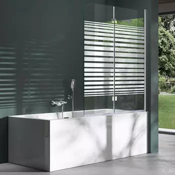 Mai & Mai Cortona Badewannenaufsatz Faltwand 120x140cm ESG Nano teilsatiniert (C1408SL)