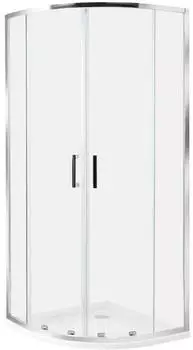 Beliani Jukatan Duschkabine Sicherheitsglas Doppel-Schiebetür 80x80x185cm Silber