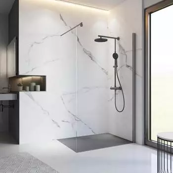 Schulte Alexa Style 2.0 Walk-In Duschwand Klarglas Nano 120x200cm Gunmetal (Alexa Style 2.0)