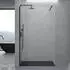 doporro Bremen02K Walk-In Duschwand 130x200cm, 10mm ESG-Klarglas, Schwarz (Bremen02K)