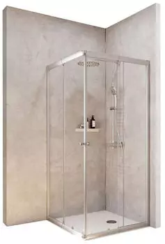 Schulte Corner Duschkabine Eckeinstieg Schiebet&uuml;r 90x80cm ESG Klar (D1944217-169-50)