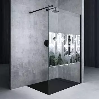 Mai & Mai Bremen2DM Walk-In Duschwand 140x200cm, 10mm ESG-Sicherheitsglas, Nano-Beschichtung, Schwarz (Bremen2DM)