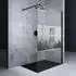 Mai & Mai Bremen2DM Walk-In Duschwand 140x200cm, 10mm ESG-Sicherheitsglas, Nano-Beschichtung, Schwarz (Bremen2DM)