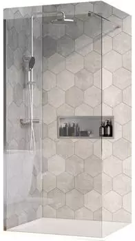 Bernstein Walk-In Duschabtrennung EX101 Klarglas 8mm 120cm Ausziehbare Stange (EX101)