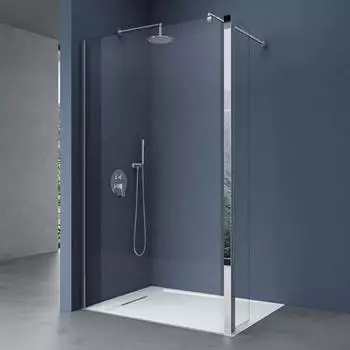 doporro Bremen1K-Plus Duschwand Walk-In 140x200cm + 30cm Nebenteil, 8mm ESG-Klarglas (Bremen1K-Plus)