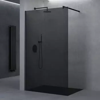 doporro Bremen01VG Walk-In Duschwand 140x200cm 8mm ESG-Glas Nano schwarz (Bremen01VG)