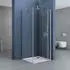 doporro Ravenna27 Eck-Duschkabine Falttür ESG-Klarglas 80x80x190cm (Ravenna27)