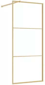 vidaXL Duschtrennwand ESG-Glas transparent Gold 80x195cm (154935)