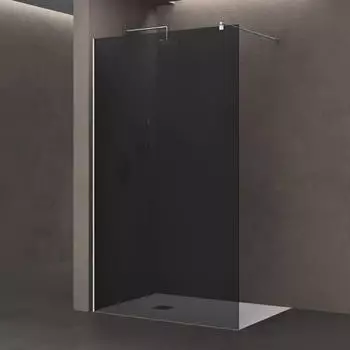 doporro Bremen01VG Walk-In Duschwand 90x200cm, 8mm ESG-Rauchglas, Nanobeschichtung (Bremen01VG)