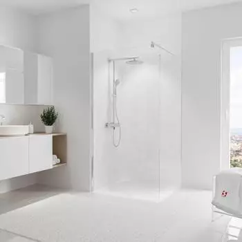 Schulte DecoDesign ExpressPlus Duschr&uuml;ckwand Hochglanz Marmoroptik hell 100x255cm (EP19010253 703)