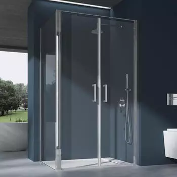 doporro Ravenna66 Eck-Duschkabine 80x100x195cm ESG-Klarglas 8mm Easy-Clean (Ravenna66)