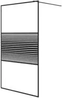 vidaXL Duschwand f&uuml;r Begehbare Dusche Schwarz 115x195 cm ESG-Glas Klar