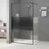 vidaXL Duschwand für begehbare Dusche, ESG-Glas klar, schwarz, 115x195cm (152148)
