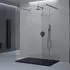 doporro Bremen01K Walk-In Duschwand Klarglas 8mm ESG 120x200cm, 2 Stabilisatoren schwarz (Bremen01K)
