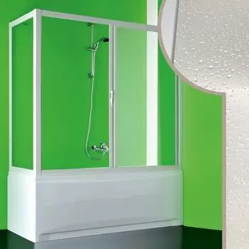 Forte Plutone Badewannenaufsatz PVC Crilex Acryl zentrale Gleittür weiß