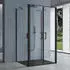 doporro Ravenna66UK Duschkabine U-Form 100x100x195cm Klarglas 8mm Nano Schwarz (Ravenna66UK)