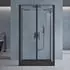 doporro Ravenna66UK Duschkabine U-Form 100x100x195cm Klarglas 8mm Nano Schwarz (Ravenna66UK)