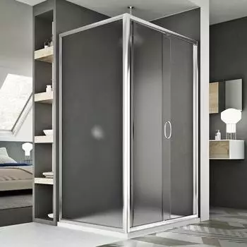 Idralite Eckduschkabine 140x70cm Echtglas 1 Schiebetür