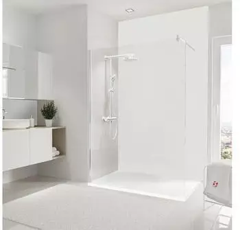 Schulte DecoDesign ExpressPlus Duschr&uuml;ckwand Steinoptik Wei&szlig; 150x255cm (EP1901525 619)