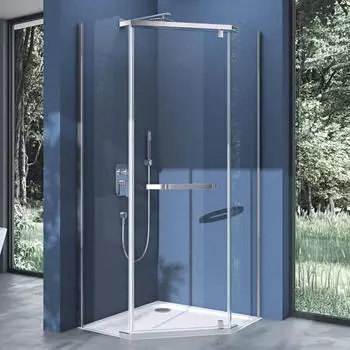 doporro Ravenna08K F&uuml;nfeck-Duschkabine 100x100x195cm, ESG Klarglas, Easy-Clean (Rav08K)