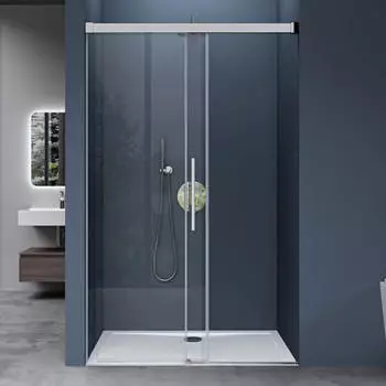 doporro Teramo12 Nischent&uuml;r Schiebet&uuml;r 100x195cm Klarglas Chrom (Teramo12)