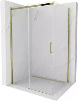 Mexen Omega Schiebe-Duschkabine 130x100cm, transparent, gold (825-130-100-50-00)