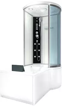 AcquaVapore Duschtempel Kombination Badewanne & Dusche 170x100cm, ESG-Sicherheitsglas, wei&szlig; (K55-L01-EC)