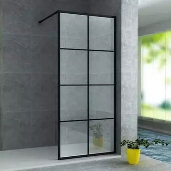 Aloni Beko Walk-in-Dusche ESG Nano-Beschichtung Schwarz Matt 140x200cm 8mm (BEKO140)