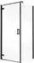 Schulte TouraPlus Drehtür pendelbar mit Seitenwand, Klarglas 8mm, 100x100cm, Mattschwarz (TouraPlus)