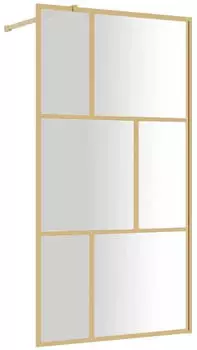 vidaXL Duscht&uuml;r Trennwand Klarglas ESG Gold 115x195cm (154959)