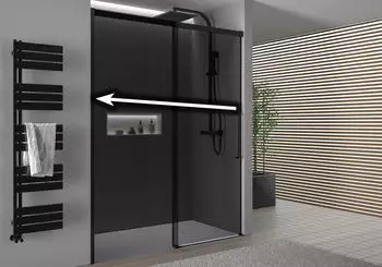 Bernstein DX906 Flex Nischendusche Schiebet&uuml;r Soft-Close 8mm ESG Grauglas Schwarz 120x195cm (DX906 Flex)