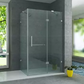BELVIT Duschkabine Dreht&uuml;r Eckdusche 8mm ESG Glas Nanobeschichtung 90x120x195cm (BV-DK4-90120)