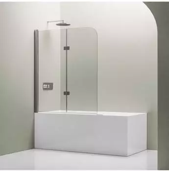 Bernstein NT209 Badewannenaufsatz Faltwand 2-teilig, Nano ESG-Glas 6mm, 120x140cm, Chrom (NT209)