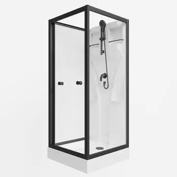 Schulte Juist Komplettdusche 80x80x190cm, ESG-Sicherheitsglas, schwarz (EP1914504-68-50)