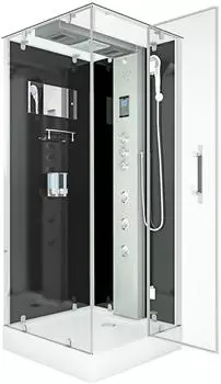 AcquaVapore D38-03R1 Komplettdusche 80x80cm, ESG-Sicherheitsglas, schwarz (D38-03R1)