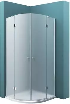 Mai & Mai Viertelkreis-Duschkabine Milchglas 90x90x190cm, 2 Pendelt&uuml;ren, 6mm ESG Nano (R02VS)
