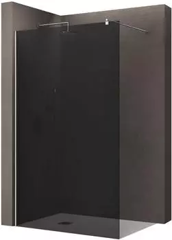 doporro Bremen01VG Walk-In Duschwand 140x200cm, 8mm Rauchglas, Nanobeschichtung (Bremen01VG)
