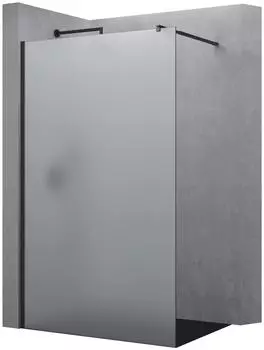 doporro Bremen01VS Walk-In Duschwand 100x200cm, 8mm ESG-Glas vollsatiniert, schwarzes Profil (Bremen01VS)